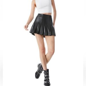 ALICE & OLIVIA Black Pleated Mini Skirt
